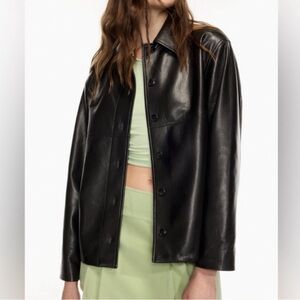 Aritzia Sunday Best Gabby Leather Shirt Jacket